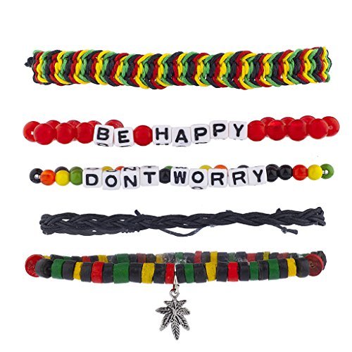 LUX-ACCESSORIES-Dont-Worry-Be-Happy-Rasta-Weed-Arm-Candy-Bracelet-Set-5pc