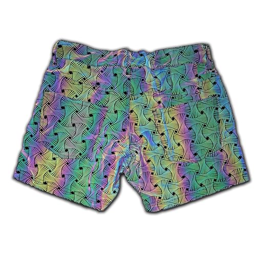 Mens Rave Shorts and Party Booty Shorts, 5-in Inseam with Hidden Pocket and Zipper Pockets for Phones3