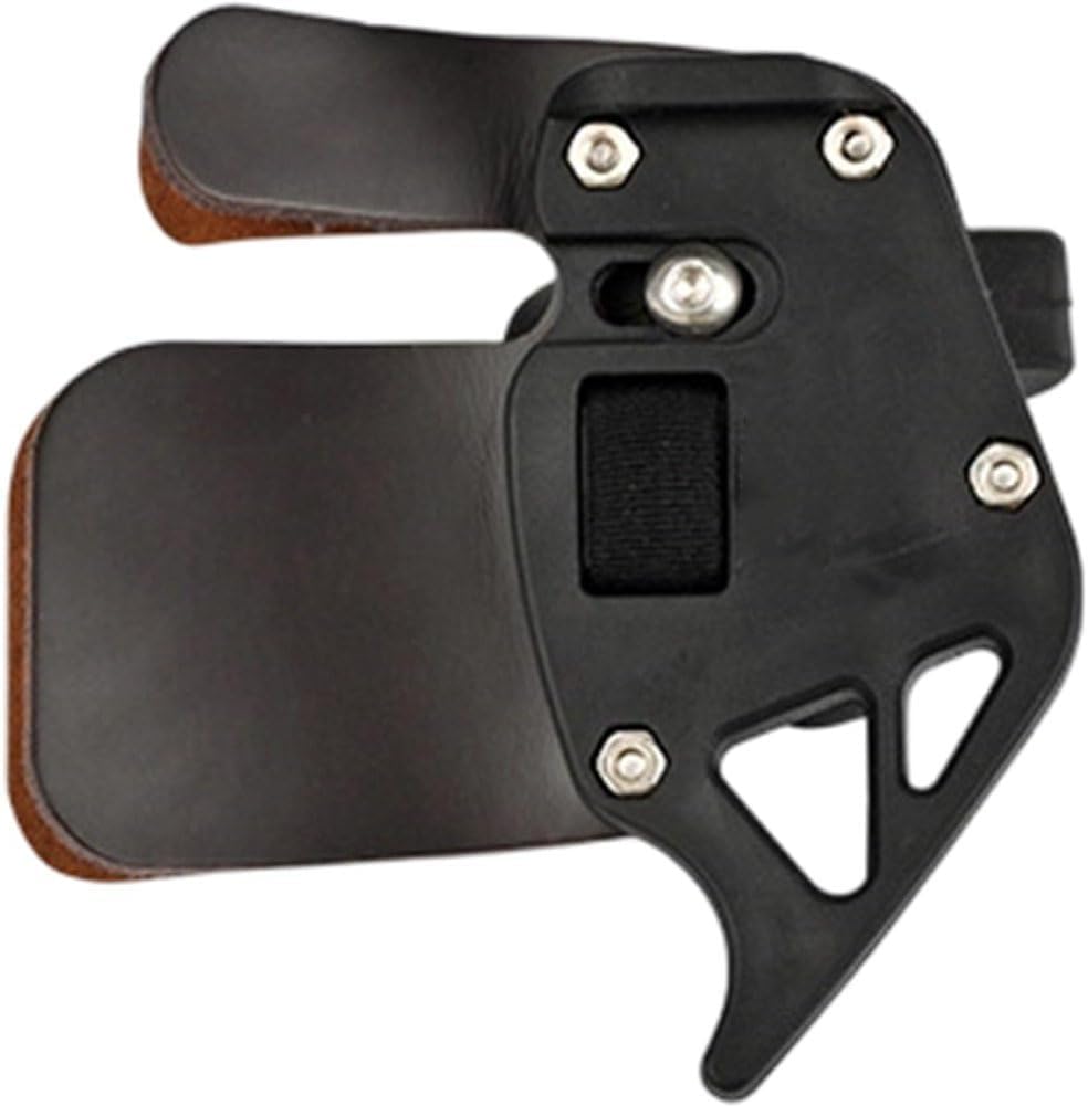 Archery Finger Tab Right Hand, Adjustable Archery, Aluminum Plate Cow Leather Finger Protector Shooting Guard Pad for Recurve Bow Hunting Shooting Competition PracticePractical and Deft
