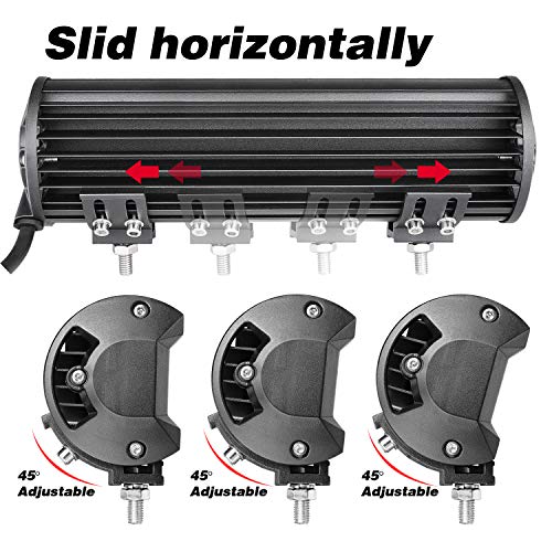 Image of LED Light Bar Base Mounting Brackets 2PCS Offroad Pod Light Mount | Adjustable Bottom Mount Bracket Kits for LED Driving Pod Lights Cubes Off Road Work Light Bar Fog Lights