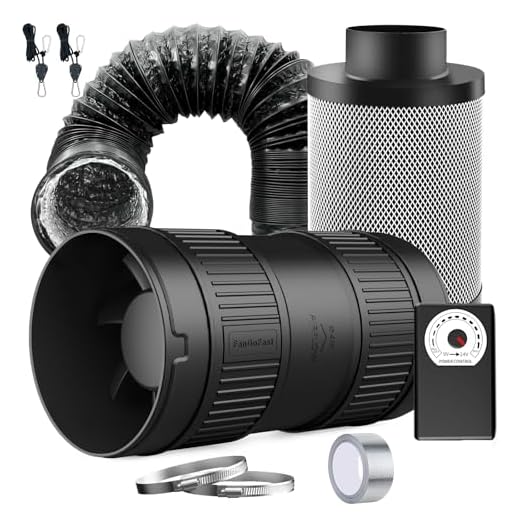 Ø 100mm Bad-Lüfter Fan zur Belüftung in Bad und WC gegen Feuchtigkeit - Weiß - Leise Ventilator 16 FanGoFast Lüftungsset 100mm Rohrventilator 221m³/h mit Drehzahlregler, Aktivkohlefilter, Abluftschlauch, Aluminiumfolienband und Klemmen – Belüftungssystem für Growzelt, Growbox & Gewächshaus