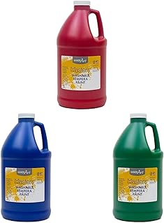 Little Masters Washable Tempera Paint - 64 Fl Oz (Pack of 1), Red, Blue, Green, Half Gallon