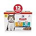 Hill's Science Diet Adult 7+, Senior Adult 7+ Premium Nutrition, Wet Cat Food, Variety Pack: Chicken; Tuna Stew, 2.8 oz Pouch Variety Pack, Case of 12