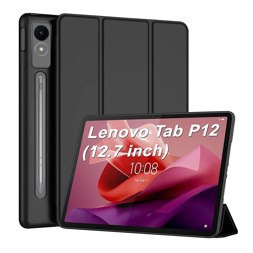 microSDカード対応　Lenovo Tab P12、本体カバー Casotec Smart Case for Lenovo Tab P12 12.7 inch | Right-Side