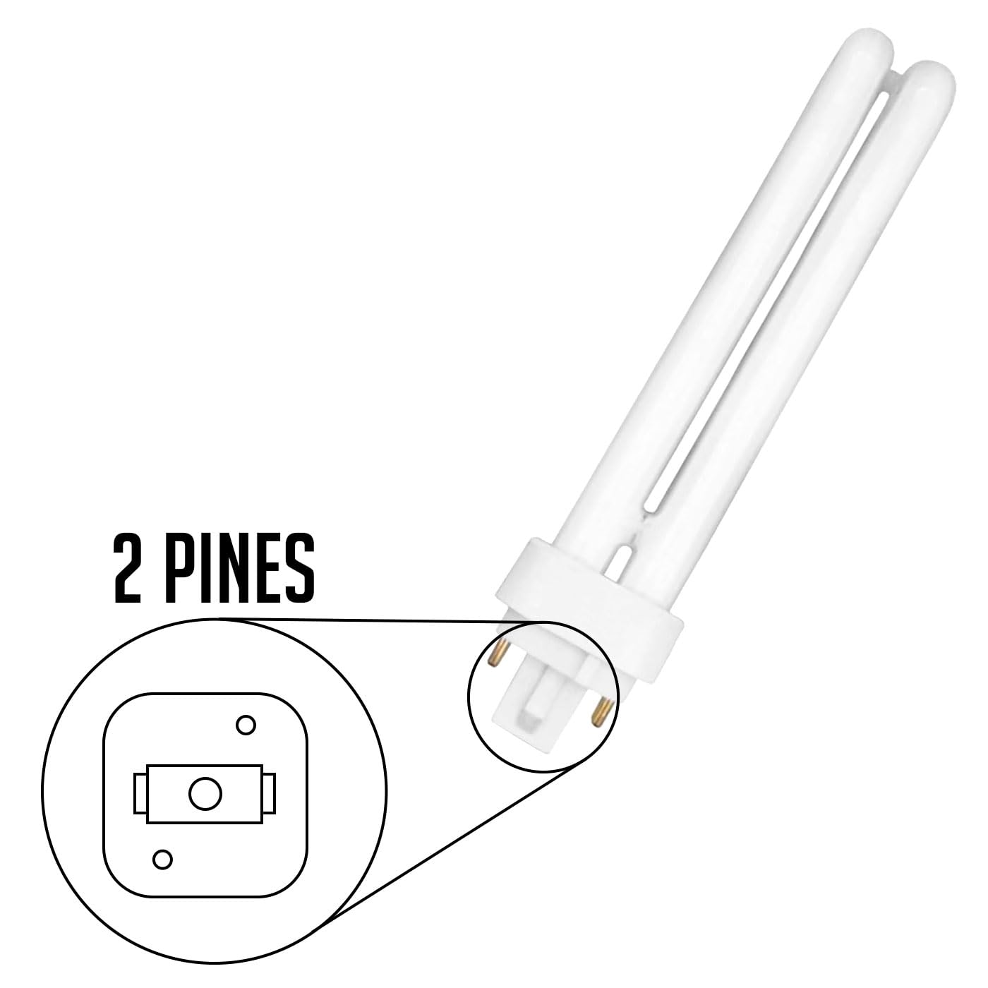 Acan Tradineur - Pack de 2 bombillas de bajo consumo, 2 tubos, G24D-2, 18W equivalente a 90W, 1080 lúmenes, 6400K, luz blanca fría, eficiencia energética A+, 8000 horas - 14,5 x 2,5 cm