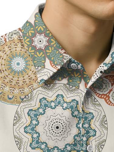 Image of BULLMER Trendy Regular Fit Cotton Blend Printed Casual Half Sleeve Shirt for Men | Stylish Mens Casual Shirts | Shirts for Men