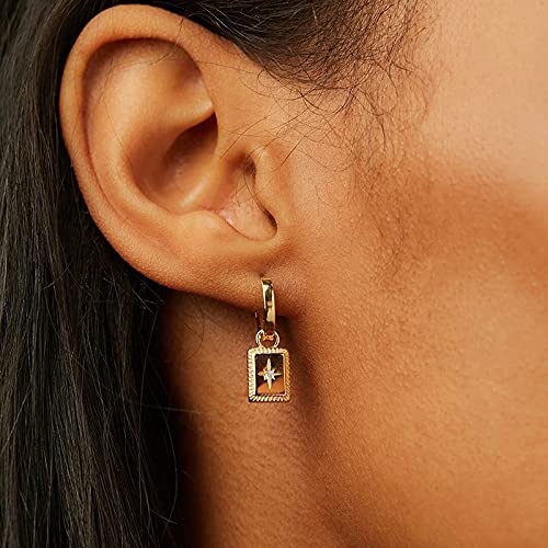 Boucles d'oreilles étoile géométrique de type goutte pour piercing d'oreille - 2