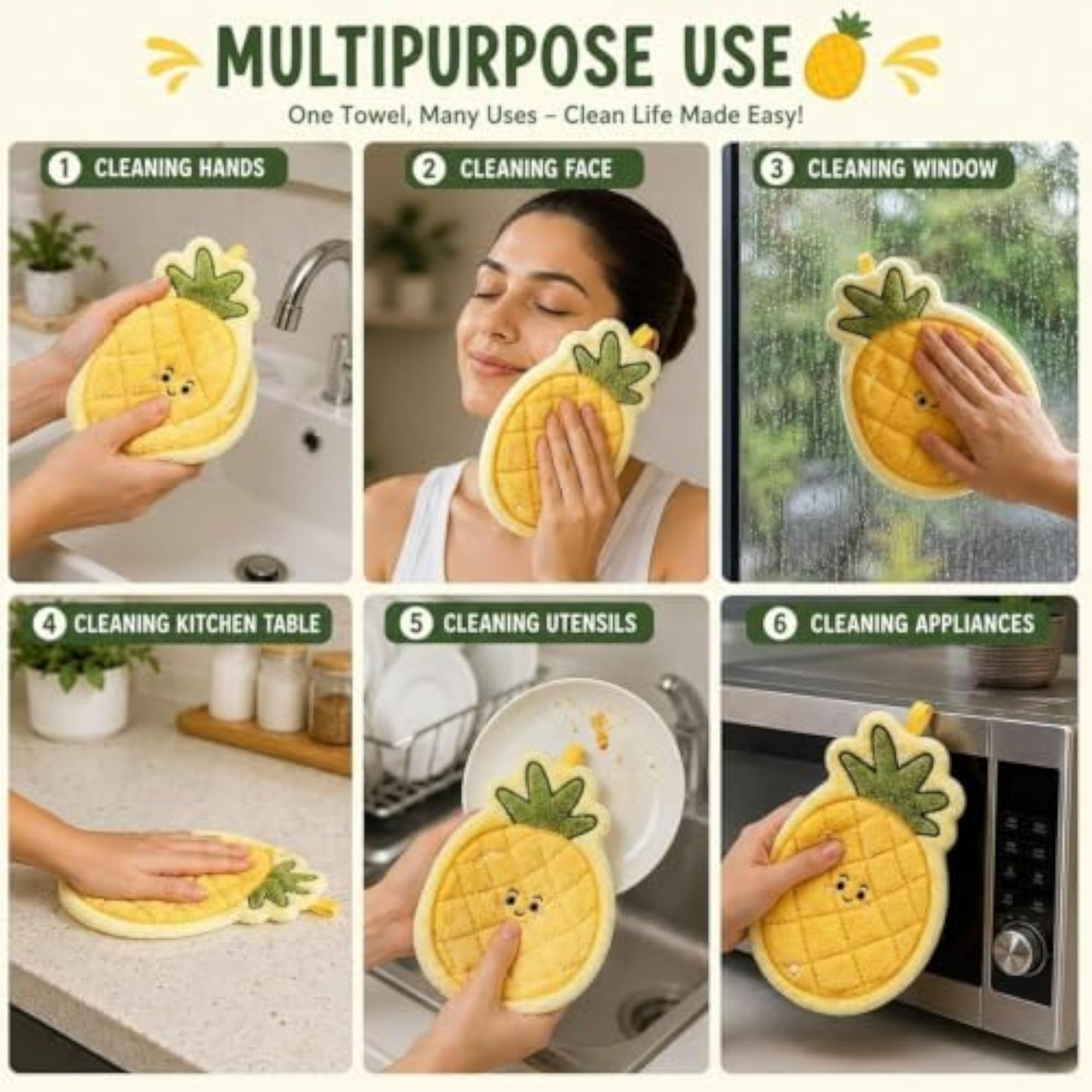 Pineapple Shape Kids Bath Sponge with Hanging Loop