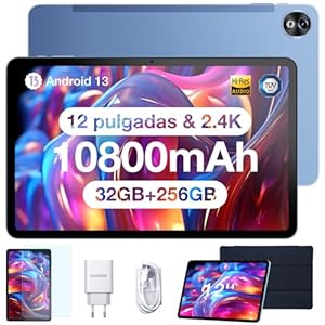 DOOGEE T20 Ultra Tablet 12 Pulgadas, 32GB + 256GB(2TB TF), Batería 10800mAh, 16MP+8MP Cámara, 2.4K FHD, 4G Dual SIM, Helio G99 Octa-Core, Widevine L1, Certificación TÜV/Hi-Res, Face ID/GPS/OTG/BT5.2