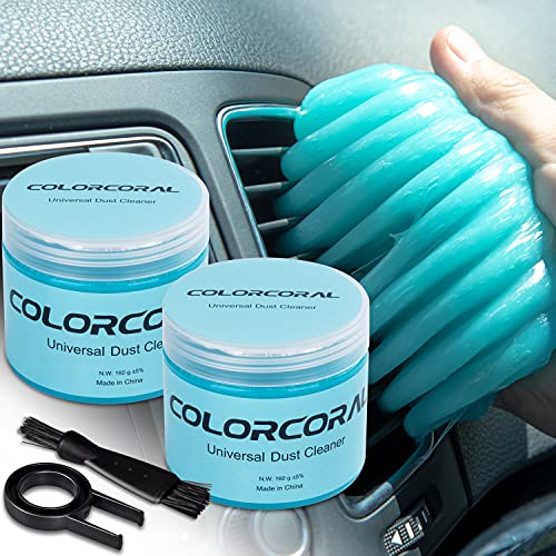 2Pack Cleaning Gel Universal Dust Cleaner for Car Vent Keyboard Cleaning Slime Dashboard Dust Cleaning Putty Auto Dust Cleaning Kit for Computer Cleaning and Car Detailing