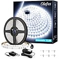 Olafus White LED Strip Lights, 32.8ft Dimmable Vanity Light, 6000K Daylight White LED Tape Lights with UL Listed Adapter, 12V 600 LEDs 2835 Led Lights for Bedroom Kitchen TV Mirror Stair