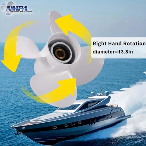 Image of VIF Aluminum Boat Propeller with Yamaha 60HP 70HP 75HP 80HP 85HP 90HP 115HP 130HP Outboard Engines,15 Tooth, Rh