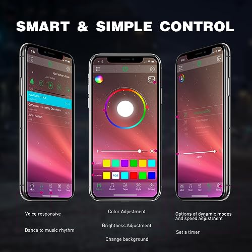 Image of Nilight RGB LED Rock Lights Kit, 6 pods Underglow Multicolor Neon Pod with Bluetooth App Control Flashing Music Mode IP68 Exterior Wheel Well Light for Truck ATV UTV RZR SUV