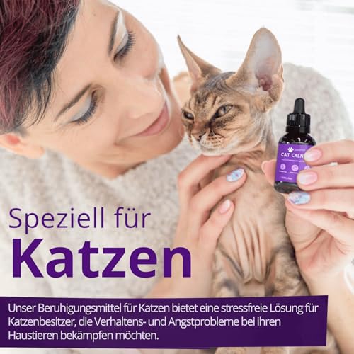 Tropfen Katze Beruhigung, Beruhigungsmittel für katzen, Beruhigung Katze, Baldrian Katze - Anti Stress für Katzen, 100 % Natürlich, 30 ml
