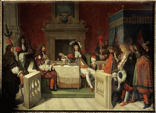 Impression toile Louis XIV et Moliere par Jean Auguste Ingres portrait d'art pour salon chic