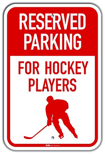Panneau hockey rouge et blanc pour décorer un garage ou une place de parking