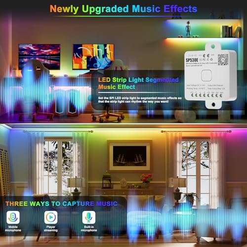 Tira LED MIWISE RGB Smart IC COB 20ft con Control APP miniatura 5