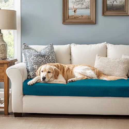 Image of Chunyi Jacquard Polyester Spandex Cushion Slipcover (Sofa Cushion, Blue)
