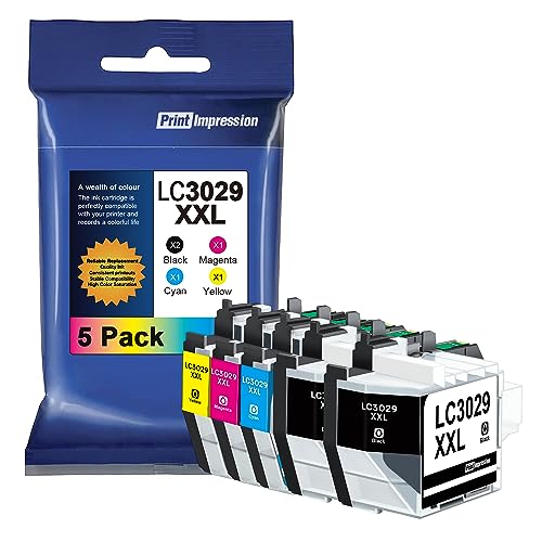 LC3029XXL Ink Cartridges Super High Yield Compatible Replacement for Brother LC3029 Ink Cartridges MFC-J5830DW MFC-J5830DWXL MFC-J5930DW MFC-J6535DW MFC-J6535DWXL MFC-J6935DW Printer, 5 Pack