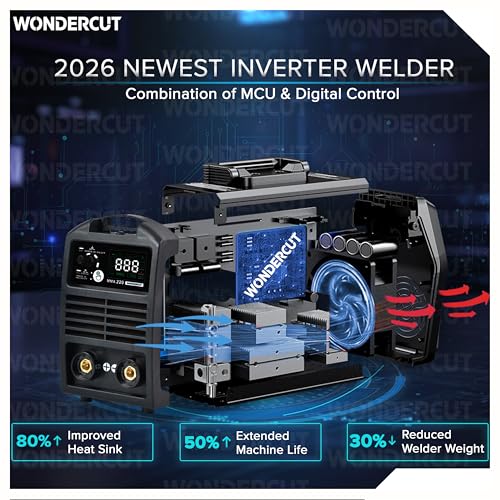 Image of WONDERCUT 220A ARC Inverter Welding Machine WC-MMA-220-B | VRD & IGBT Anti-Shock Safety System | ARC Force Control | Advanced Touch Panel with Hot Start, Anti-Stick Functions