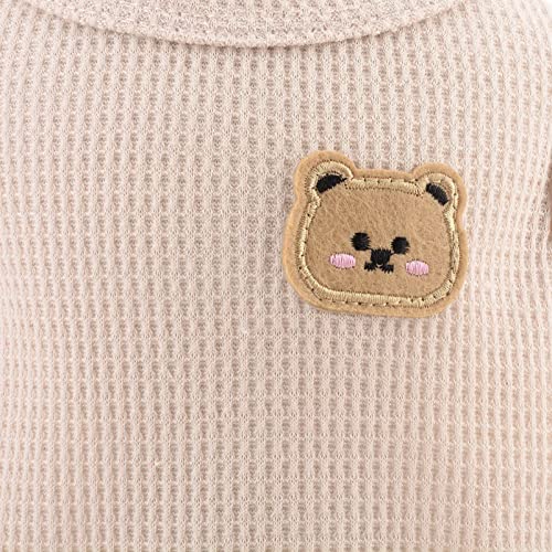 SMALLLEE_LUCKY_STORE Camiseta regata de malha waffle urso fofo para cães pequenos gatos menino menin