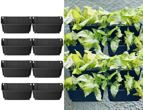 Maxona Black Color Vertical Garden Planter - 8 Pack, 13