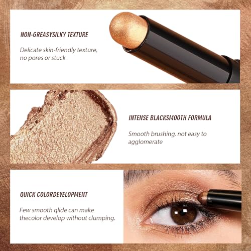 Eyeshadow Stick 8PCS,Cream Eyeshadow Shimmer Stick,Eye Shadow Pencil Crayon, Eye Shadow Stick Set, Waterproof Pearly Sparkle Glitter Cream Stick Pen Eye Liner Makeup for Women - Image 3