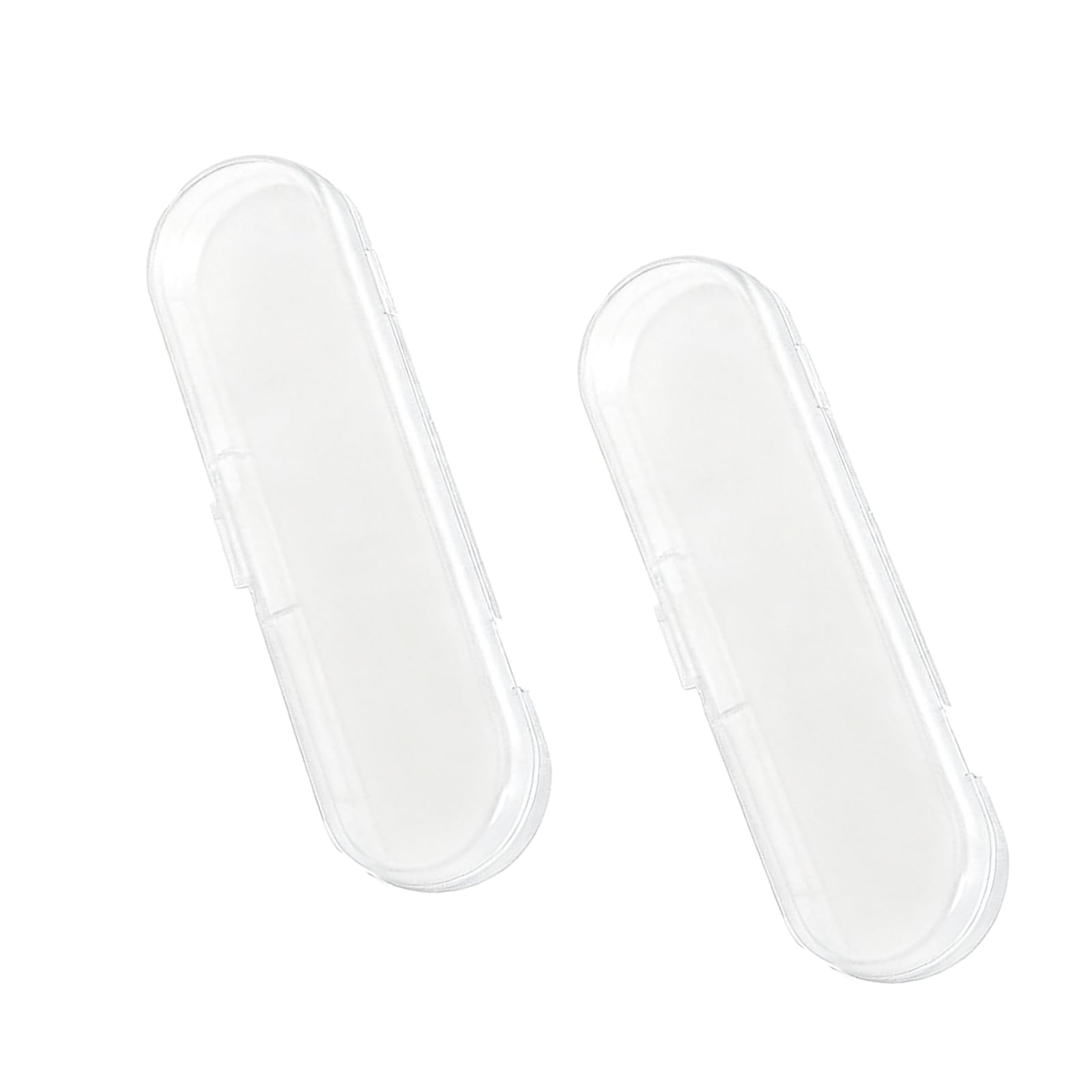 2Pcs Clear Hard Plastic Storage Box Slim Long Polypropylene Pencil Case