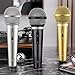 Facmogu 3PCS Fake Microphone Prop Set, Multi-Colors Plastic Pretend Play Microphone for Karaoke Costume, Mic Props for Halloween Christmas Birthday Party Cosplay Music Favors