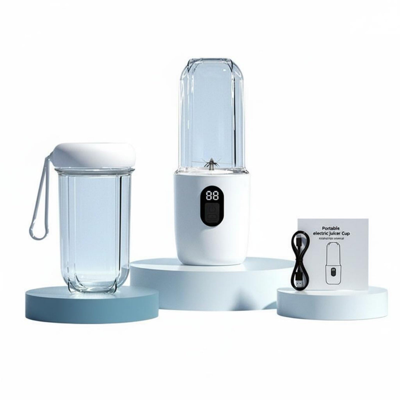 Compact Size Portable Blender Single-Press Operation Electric Travel Juicer Powerful Blending Rechargeable Mini Blender Food-Safe-Safe for Travelers-image-25