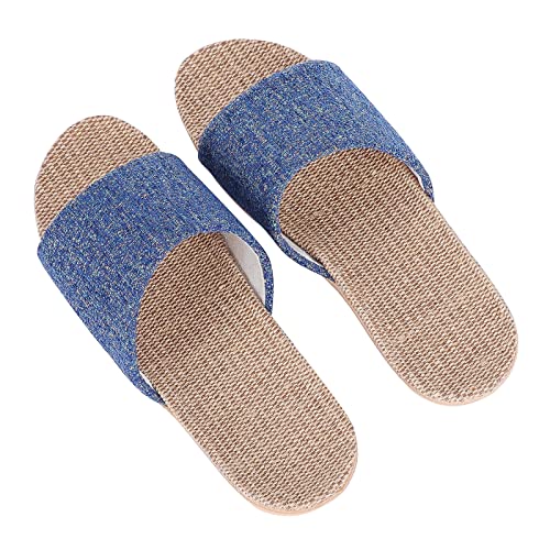 Summer Linen Slippers Flax Home Slippers Open Toe House Shoes Non-Slip Casual Sandals for Men Women3