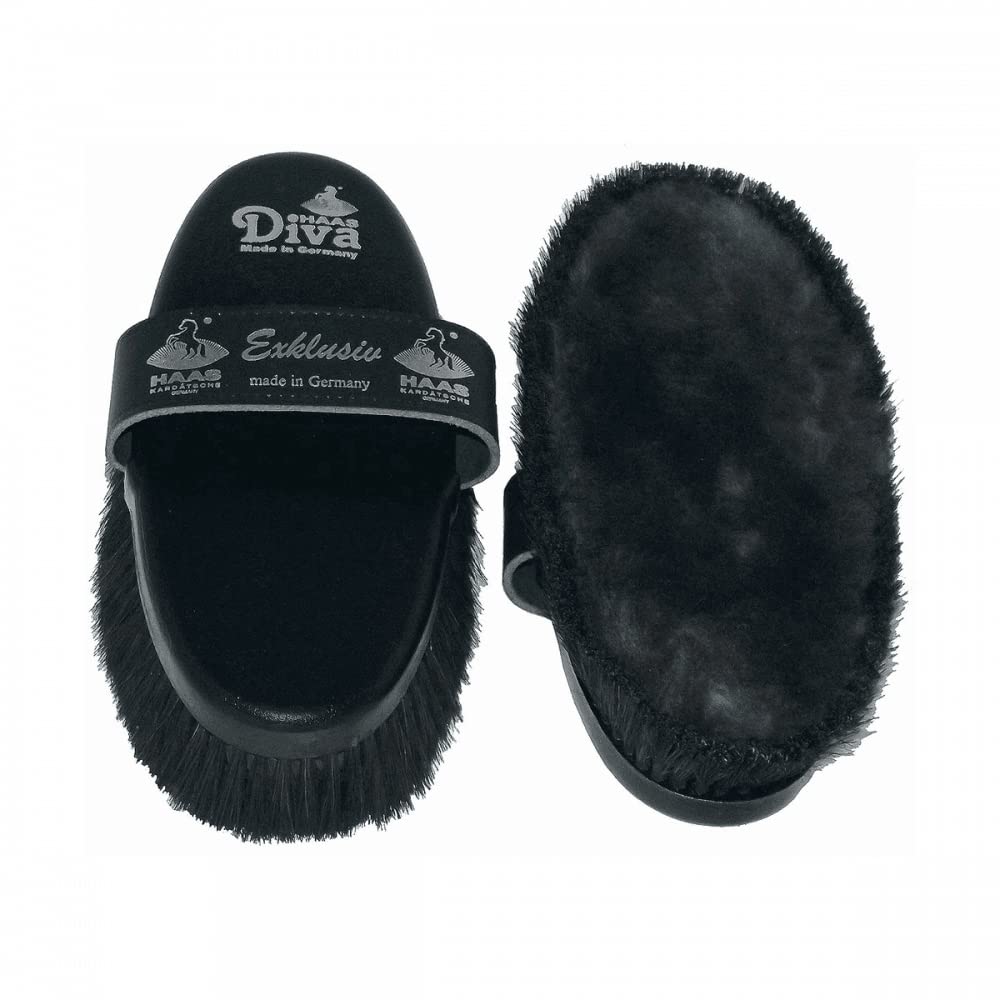 Haas Diva Exklusiv Horse Brush - Black