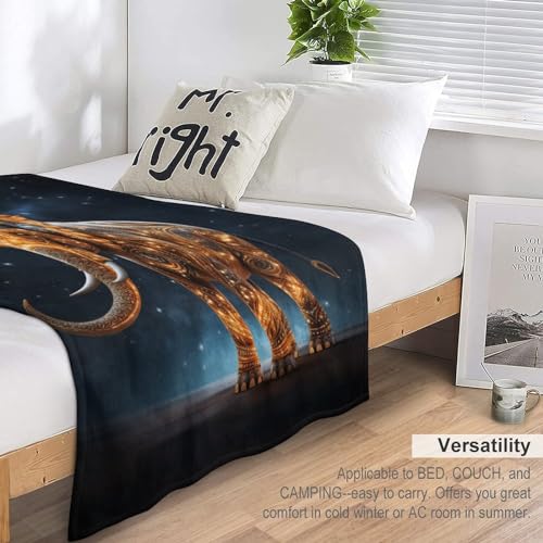 Couverture légère en polaire éléphant impression 3D linge de lit - 6
