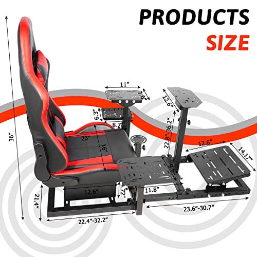 Gazzyt Flight Racing Simulator Cockpit Stand With Red Seat Fit For Logitech G29 G920 G923 X52 X56 Thrustmaster Hotas Race Car Seat Without Steering Wheel thumb #6