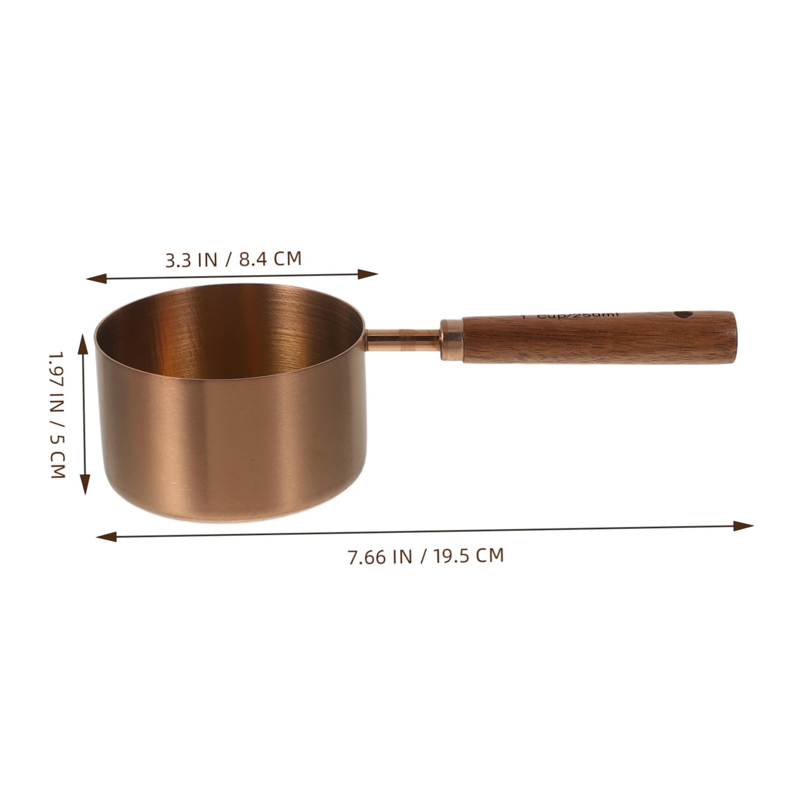 Ensemble de 8 Pièces Ustensiles Cuisine en Acier Inoxydable et Bois, Cuillères à Mesurer pour Ingrédients Liquides et Secs, Compatibles Lave-vaisselle, pour Préparation Café