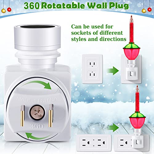 Image of Sumind 3 Pieces Christmas Bubble Lights, Traditional Vintage Night Bulbs with E12 Candelabra Base, Colorful Fluid Christmas Lights with Swivel Plug in Base(White)