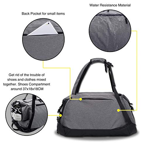 ITSHINY Sport Duffel tas, 50L Travel Duffel Bag, Gym Schoudertas, Reistas Unisex - 3 in 1 Ontwerp met Schoenen… - Image 6