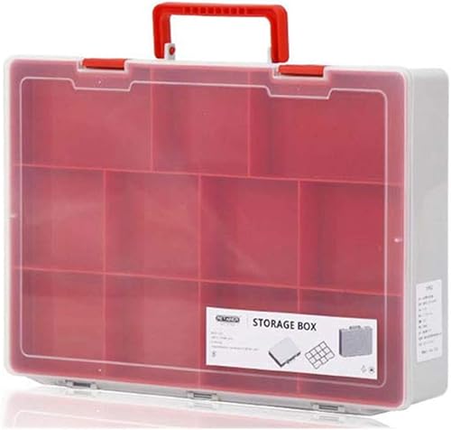 Miniatura 1 de Bandeja organizadora portátil con tapa de plástico con separadores, 41 compartimentos ajustables, contenedores, clasificadores y organizadores para