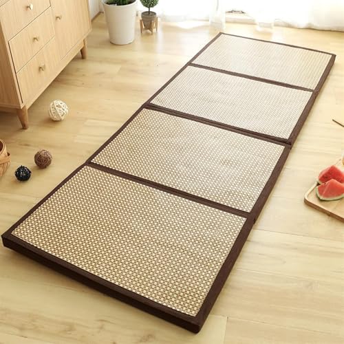 Tapis de sol rafraîchissant en rotin extra épais et pliable pour la méditation, le yoga, le zen et les salons de thé