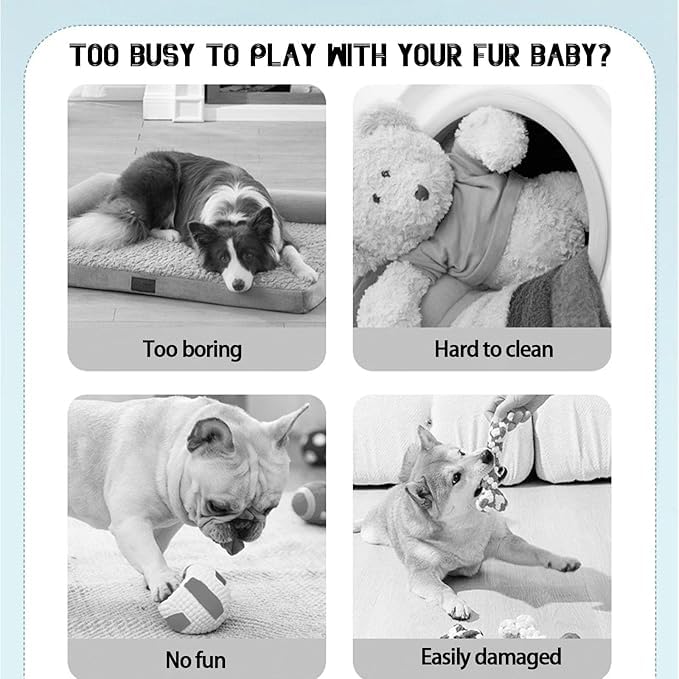 Yoaoland 2025 New Interactive Dog Ball Toys for Dogs, 2025 New Vibrating Dog Balls,Type-C Rechargeable Automatic Moving Toy Ball for Small Dogs and Cats(Blue)