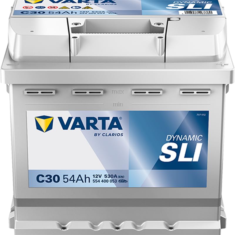 VARTA Batería 54, Ah 530, A/EN 554400053K262 L 207mm B 175mm H 190mm Compatible con VW Polo V Hatchback 6R1, 6C1 up! Hatchback 121, 122, BL1, BL2, BL3, 123 GOLF VI 5K1 Golf V Hatchback 1K1 TOURAN 1T3