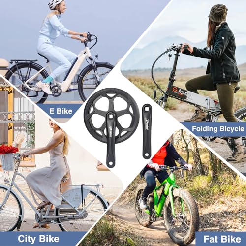 Weerock Prowheel E Bike/ Bike Crankset 1 Piece/Single 48T/52T Steel Chainring With Double Chain Cover 170Mm Aluminium Alloy Arm For Single Speed And 6/7/8 Speeds Electric Bike,Bicycles thumb #5