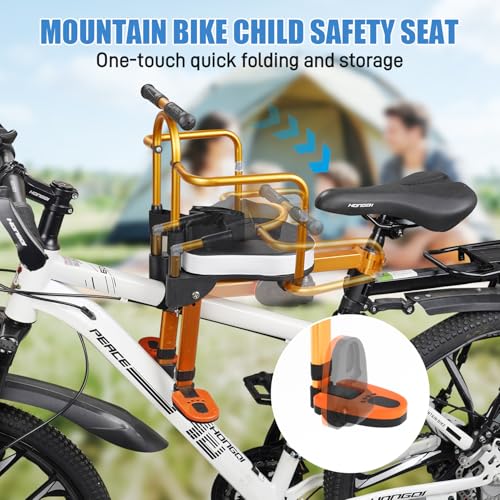 XIEEIX Kids Bike Seat, Front Mounted Child Bike Seat,Portable Foldable Toddler Bicycle Seat,Mountain Bike Kids Seat for Children 1-3 Years - Thumbnail 2