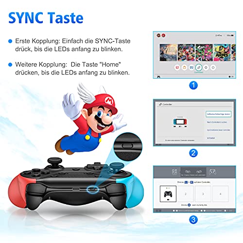 Image of ECHTPower Switch Pro Controller, Wireless Pro Gamepad with Back Buttons, Switch Turbo Controllers with Adjustable Vibration, Ergonomic Game Handle for Nintendo Switch /Lite /OLED