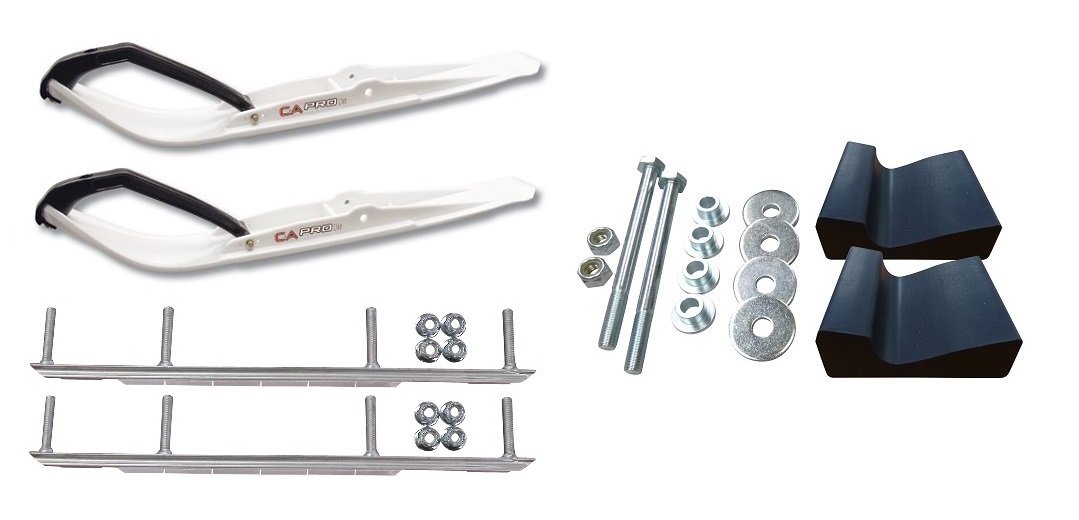 C&A Pro White Razor Snowmobile Skis w/ 9