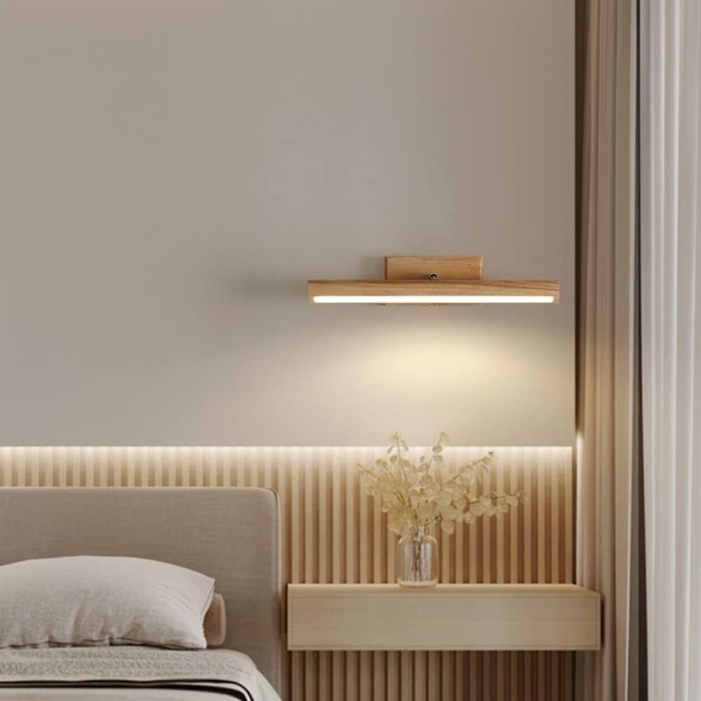 Spiegelleuchte Spiegellampe Holz Lange Streifen Eitelkeit Licht LED 3-Farbe Licht Badezimmer Wand Leuchte Moderne Linear Make-Up Spiegel Front Lampe for Make-Up Licht, Frisiertisch(Wood,40cm)
