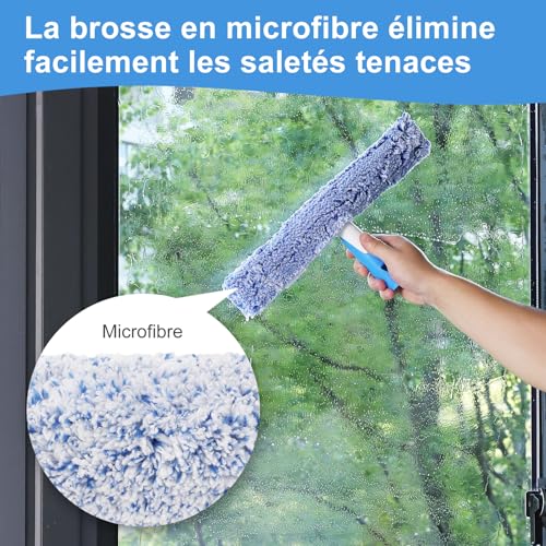 Mitclear Raclette à Vitre 35cm, Raclette Silicone et Brosse Microfibre – vue 7
