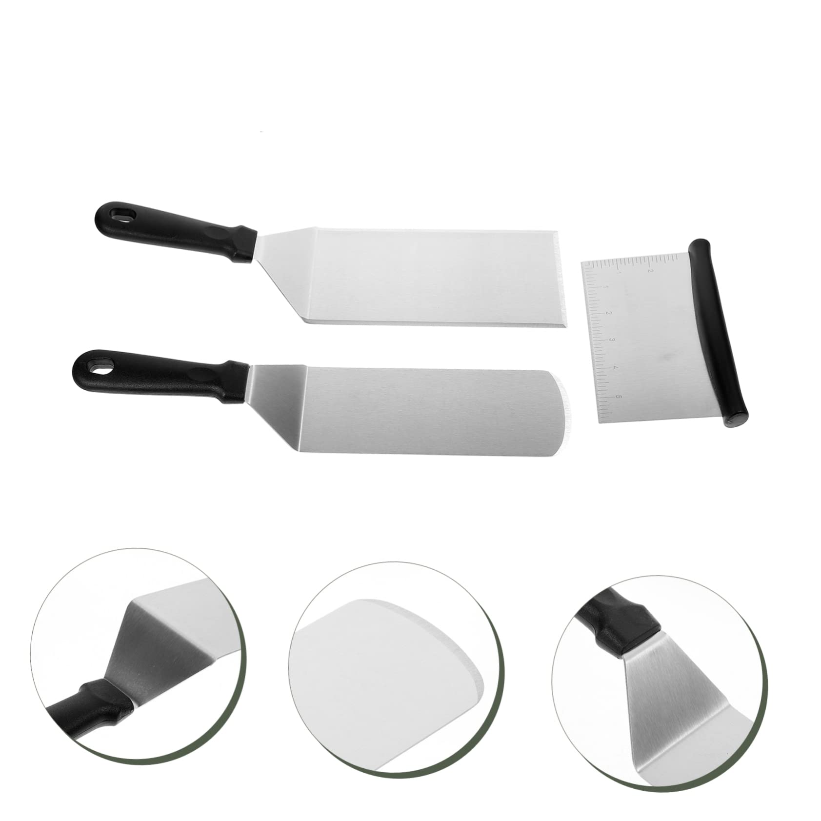 Ipetboom Espátula de Acero Inoxidable Mango Pp para Freír, Utensilio de Cocina Multiusos