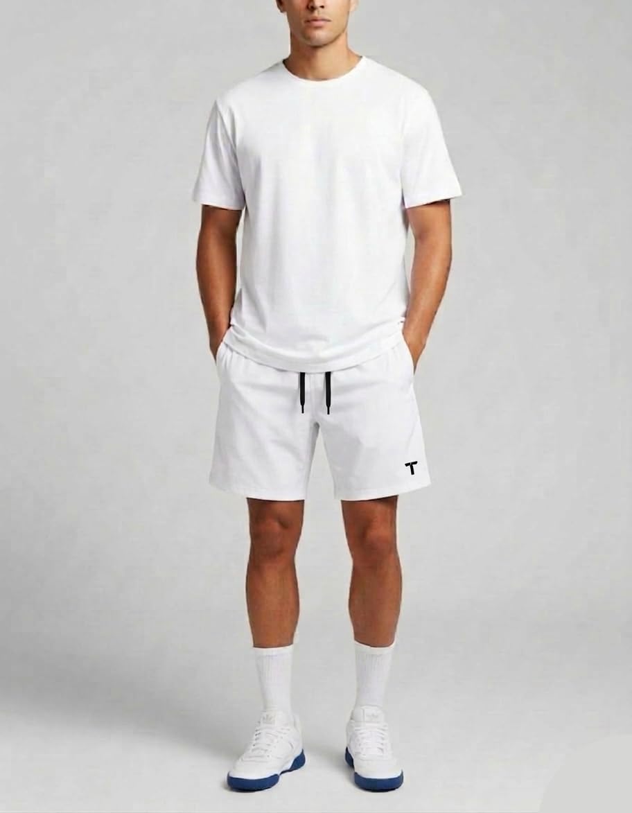Tanso Polyester Lightweight Gym Shorts for Men (Badminton Shorts for Men, Workout Sports Short for man, Stretch Activewear Short for Running, Gym, Yoga for Boys) (Frost White)-image-47