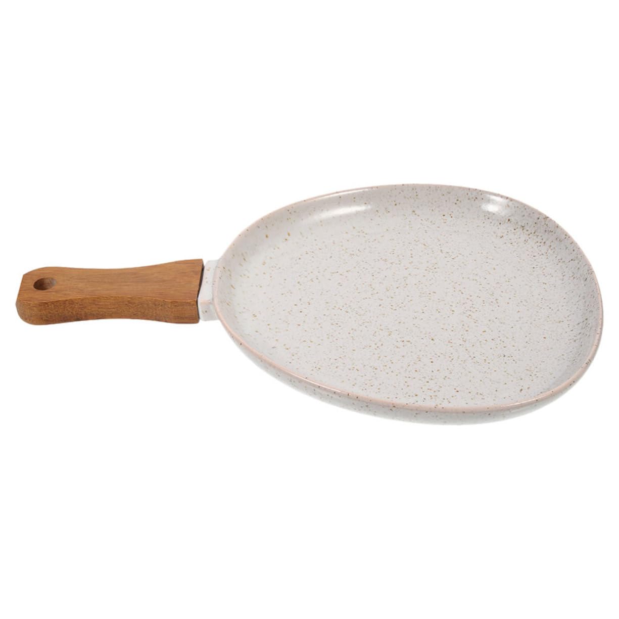 KESYOO Vintage Ceramic Crepe Pan with Wood Handle - Nonstick Pancake and Tortilla Pan for Serving - for Home Kitchen and Dining Decor